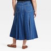 Women's Fit and Flare Maxi Jean Skirt - Ava & Viv™ Medium Wash - 2 of 3