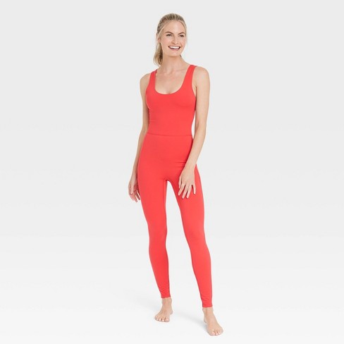 Women's Brushed Sculpt Scoop Neck Bodysuit - All In Motion™ Red Xl