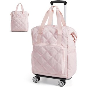 35L Carry On Rolling Duffle Bag, Detachable Wheels & PVC Wet Pocket, Practical Travel Luggage - 1 of 4
