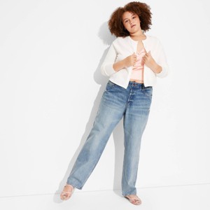 Women's High-Rise Curvy Straight Jeans - Wild Fable™ - 1 of 3