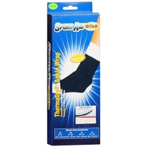Sport Aid Gold Therma Dry Ankle Wrap Medium Black - 1 of 3