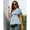 Maternity Shirts Maternity Tops V Neck Ruffle Sleeve for Maternity - 3 of 4