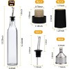 8-Pack 17oz Olive Oil Dispenser Bottles, Cooking Oil & Vinegar Cruets with No-Drip Pourers, Funnel, and Corks - 2 of 4