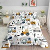 Boersma Cartoon Car Comforter Set Kids Construction Printed Bedding Set with 1 Comforter and 2 Pillowcases for Boys and Girls Bedroom All Season - 3 of 4