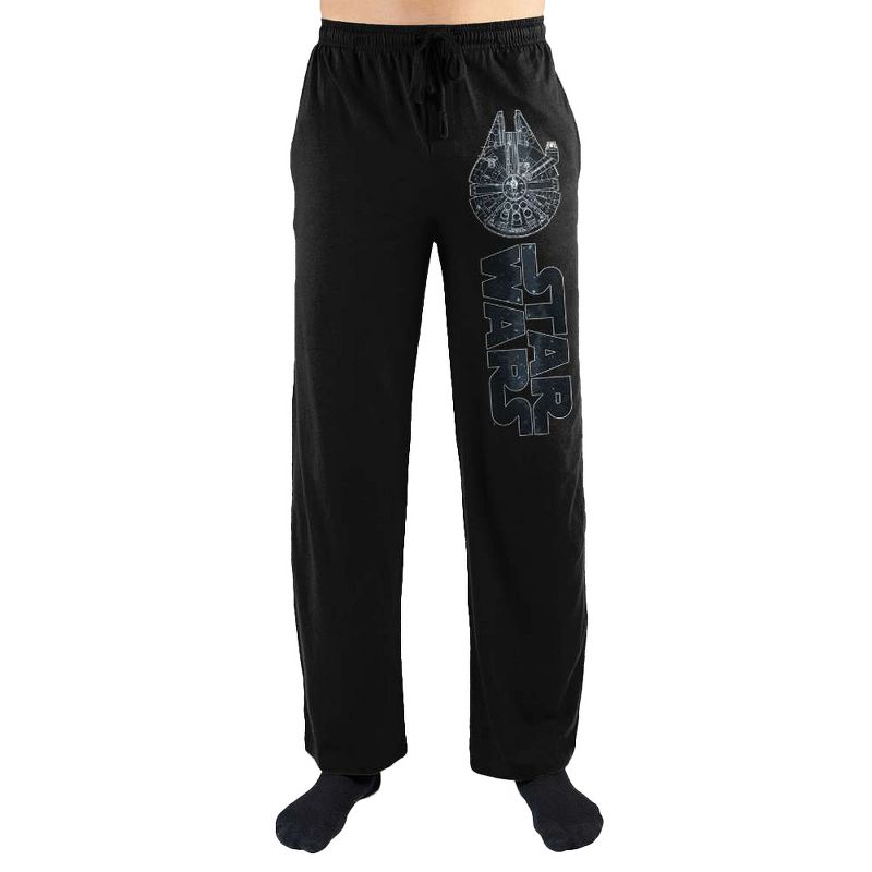 Star Wars The Millennium Falcon Print Men's Loungewear Pajama Pants, 1 of 3