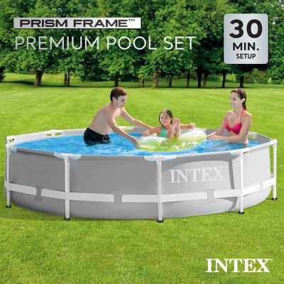 Intex 10ft x 30in Prism Frame Above Ground Pool Set with Pump