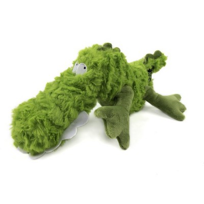 goDog PlayClean Gator Squeaker Plush Pet Toy for Dogs & Puppies