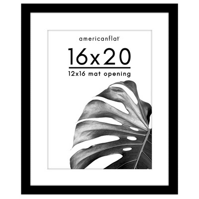 Americanflat Poster Frame with Mat - Wooden Picture Frame with Plexiglass Cover