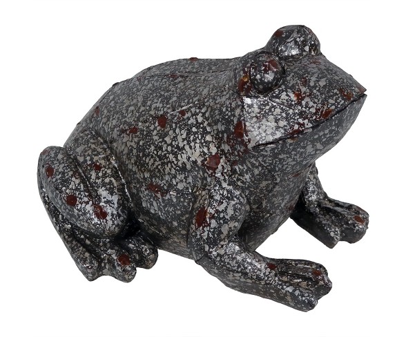 8" Polystone Weathered Frog Garden Statue - Sunnydaze Decor