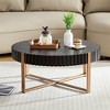 OUTSUPPLY Coffee Table, Modern Round Pedestal Table for Living Room & Bedroom - 3 of 4