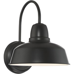 John Timberland Urban Barn Industrial Wall Light Sconce Black Hardwire 10" Fixture Gooseneck Arm for Bedroom Bathroom Vanity Reading Living Room House - 1 of 4