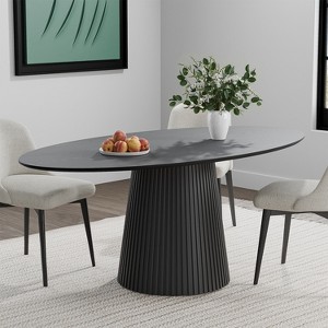 Lirago dinning table round 67"L*33.5"W*30"H- black - 1 of 4