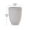 Gulches Large Ceramic Flowerpot Glossy Milk White, Modern Design, All Weather Durability, 16.54"x16.54"x21.26"H, Customizable - 2 of 4