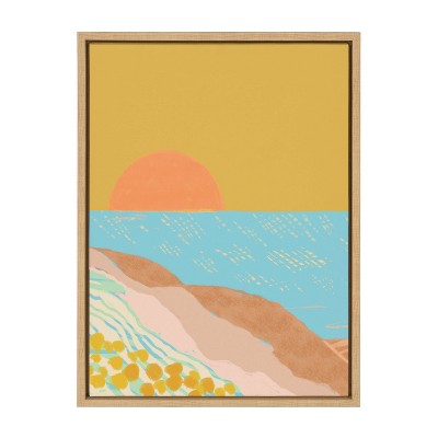 18" x 24" Sylvie Golden Hour Framed Canvas by Kasey Free Natural - Kate & Laurel All Things Decor