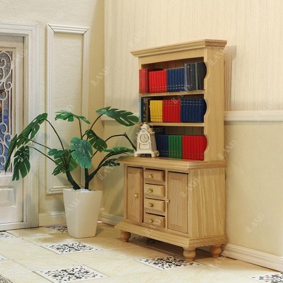 Etokfoks 7pcs Wooden Dollhouse Living Room Furniture Set Includes Sofa Coffee Table Cabinets Console Table for 3-6 Inch Dolls — фото 4