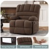 Lirago,Swivel Rocking Recliner Sofa for Adults - Brown Fabric with Adjustable Recline Positions - 4 of 4