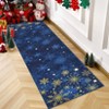 Coolmee  Christmas Area Rug, Washable, Gold and Red Snowflake, Non Slip Modern, for Living Room, Bedroom Floor MatRed - 2 of 4