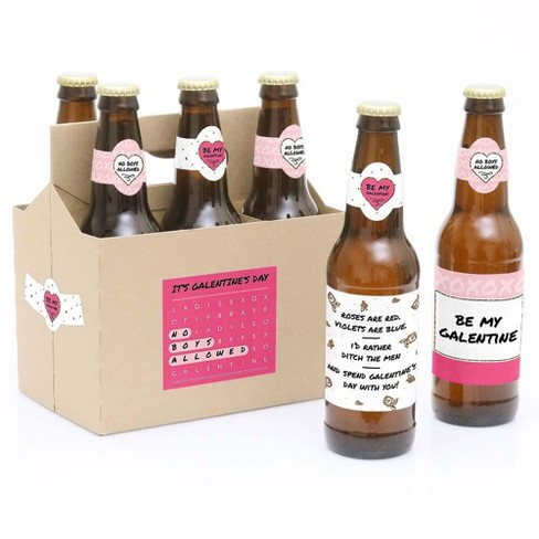 Conversation Hearts - Mini Wine and Champagne Bottle Label Stickers -  Valentine's Day Party Favor Gift for Women and Men 