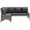vidaXL 2X Patio Corner Sofas with Cushions Garden Outdoor Balcony Terrace Sofa Furniture Set Lounge Seating Left Rigt Sofa Poly Rattan Gray - 2 of 4