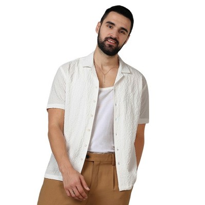 Campus Sutra Men Men's Chalk White Micro Creased Shirt