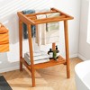 Tangkula Freestanding Towel Rack for Bathroom w/ Storage Shelf for Poolside Living Room - 2 of 4