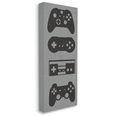Stupell Industries Video Game Controller Shapes Distressed Vintage Grey