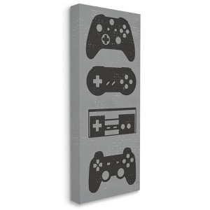Stupell Industries Video Game Controller Shapes Distressed Vintage Grey - 1 of 4