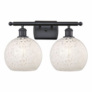 White Mouchette - 2 Light Bath Vanity In Modern Style-11 Inches Tall and 18 Inches Wide - 1 of 1