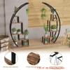 5 Tier 56" Tall Indoor Plant Stand, Curved Metal & Wood Plant Shelf w/ 6 Hanging Hooks, Large Display Rack - 3 of 4