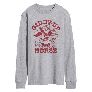 Men's - Instant Message - Giddy Up Jingle Horse Long Sleeve Graphic T-Shirt - 1 of 4