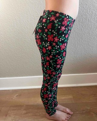 Girls' Holiday 'floral' Leggings - Cat & Jack™ Black M Slim : Target