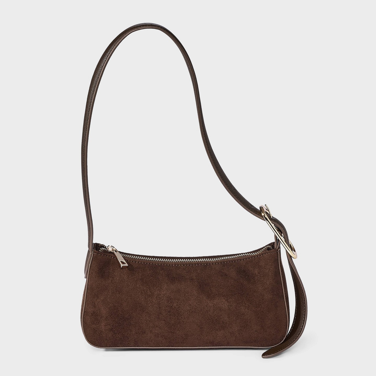 Сумка A New Day Faux Suede Elongated Belt Strap Shoulder, цвет: Коричневый — фото 1