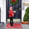 Christmas Red Holiday Door Mat Winter Christmas Snow Indoor Outdoor Mat Foldable Rug Low Pile Non Slip Rug for Living Room Bedroom Dining Room - 4 of 4