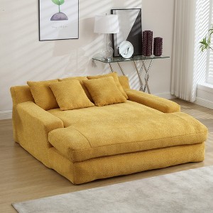 MOONMISS Chenille 2-seater lazy sofa With 5 back pillows,Comfy Sofa- Deep Seat Couch for Living Room,Club - 1 of 4