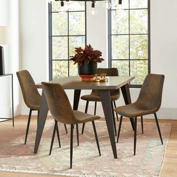 Bingo Dining Chairs Set of 4,Upholstered Dining Chair with Stainless Steel Metal Legs-Maison Boucle