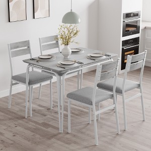 Dining Table for 4,Small Table & Chairs Set of 4,Square Dinette Set with 4 Chairs,5 Piece Kitchen & Dining Room Sets for Small Space,Apartment - 1 of 4