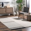 Nuloom Minerva Striped 4x6 Wool Jute Indoor Area Rug for Dining Room Rug Neutral Rug Living Room Rug Kitchen, Beige - 2 of 4