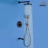 CASA INC 9.5 inches Round Wall Mount Dual Shower Heads with Handheld Spray (Valve Included) in Brushed Nickel - 3 of 4
