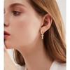 Gold Plated Small Huggie Hoop Earrings for Women, 3-Pair Stackable Set with Jackets, Dainty Holiday Jewelry Gift - 2 of 4