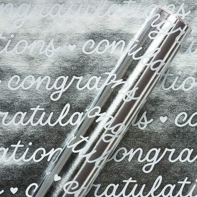 Congratulations Wedding Wrapping Paper White/Silver - Spritz™
