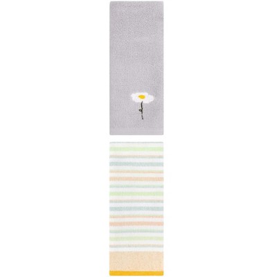 REGALWOVEN Cotton Decorative Hand Towel Set for Bathroom 13" x 30"/13" x 27" 2 Pcs