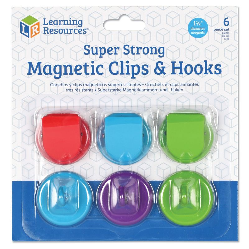 Learning Resources Super Strong Magnetic Hooks & Clips, 3 Hooks & 3 Clips, 4 of 5