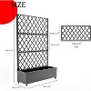 Metal Planter Box with Trellis, Galvanized Privacy Screen with Wheels, Planter Box with Drainage Hole for Plants, Standing Growing Bed - 2 of 4