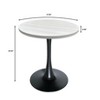 LeisureMod Bristol 27" Round Dining Table – Modern MDF Top Accent Café Table & Glossy Black Iron Pedestal Base for Kitchen and Small Spaces - 4 of 4