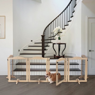 unipaws Wood and wire Pet Playpen with 4 Support feet