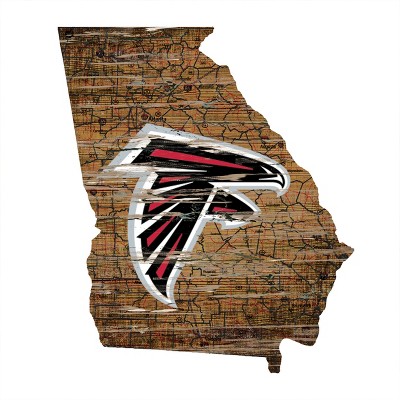 NFL Atlanta Falcons 12" State Map Wood Sign