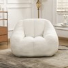Vynxaria Arctic White Bean Bag Seat - 37" Plush Lounge Chair with Ergonomic Support - 2 of 4
