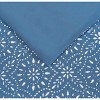 King 3pc Katrine Duvet Cover Set Blue - Brooklyn Loom: 100% Cotton, Geometric Pattern, Reversible, with Shams - 4 of 4
