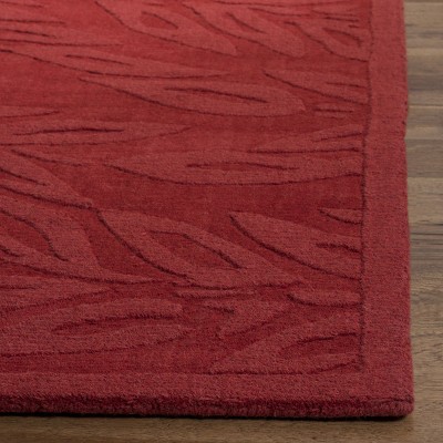 Handmade Tufted Red Wool Floral 4' x 6' Rug