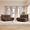SYFERLORY Soft Beanbag Chair Set of 2，Bean Bag Chairs for Teens with High-Resilience Foam, Non-Slip Base Floor Lounge Sofa,Living Room, Brown - 2 of 4